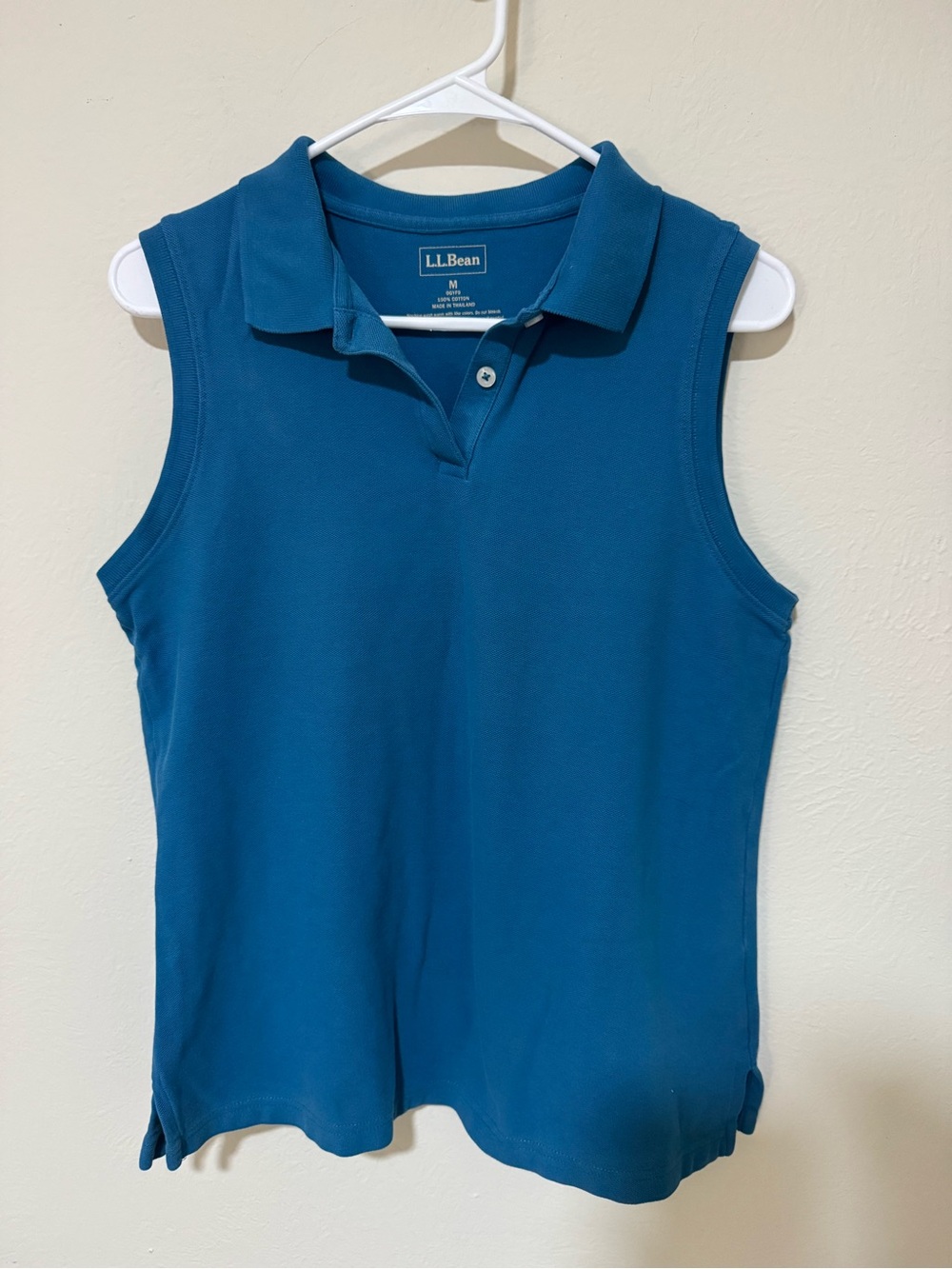 L.L.Bean Sleeveless Polo Tank - Teal Blue